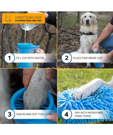 Dog Paw Cleaner Large with Handle - Micro-Fibre Drying Mitt Included - Buy Online on GoSupps.com