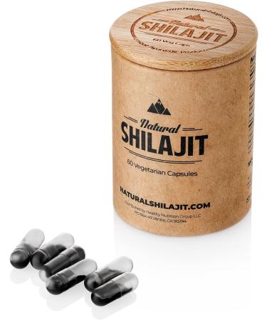 Natural Shilajit Capsules (1-2 Months Supply) | 60 Count | Shilajit Supplement with Fulvic Acid & Trace Minerals Plant Nutrients for Energy Immune Support Vitality | Gold Grade Shilajit Resin (A+)