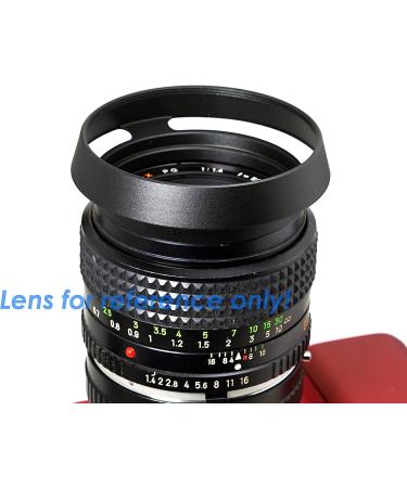 Fotasy 49mm Metal Curved Lens Hood - Vented & Screw-In Design for Fuji, Leica, Panasonic, Olympus, Sony Cameras - Buy Online on GoSupps.com