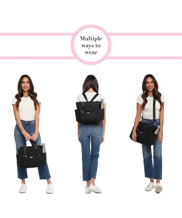 Baggallini Women's 3-in-1 Convertible Backpack with RFID Phone Wristlet - Black | One Size US - Buy Online on GoSupps.com