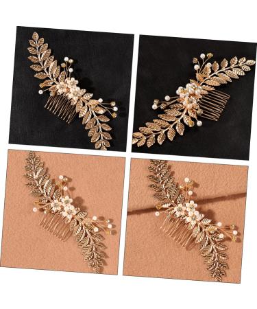 Angoily Pearl Comb Bride Headdress Crystal Hair Comb Hair Accessories Bride Hairpin Pearl Hairpin Bride Hair Comb Tiara Women's Grab The Drill Zinc Alloy European and American - Buy Online on GoSupps.com
