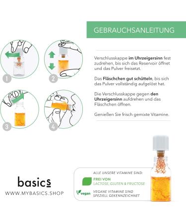 Basics Sport Vitamin Complex - High-Dose Vegan Supplement (30 x 10ml Vials) | Supports Bones & Joints with Vitamins K B12 D3 Manganese & Zinc - Buy Online on GoSupps.com