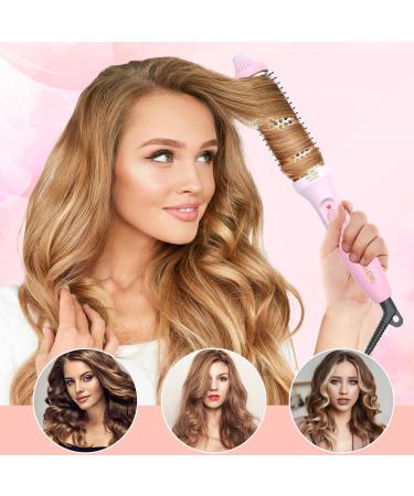 PHOEBE 1.25 Inch Curling Iron Brush - Ceramic Tourmaline Ionic Hair Curler for Long Medium Hair - Pink - Buy Online on GoSupps.com