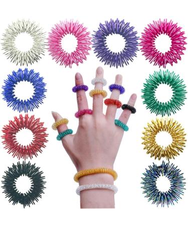 Buy Lohill Acupressure Ring Set - 20 Colorful Finger Massage Rings for Stress Relief & Acupressure | Ideal for Adults & Kids - Buy Online on GoSupps.com
