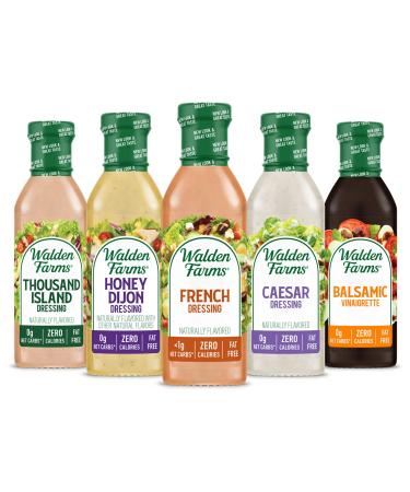 Walden Farms Variety Pack Dressings 12 oz Bottle Fresh and Delicious Salad Topping Sugar Free 0g Net Carbs Condiment Thousand Island Honey Dijon French Caesar and Balsamic Vinaigrette Honey Dijon- French- Caeser- B - Buy Online on GoSupps.com