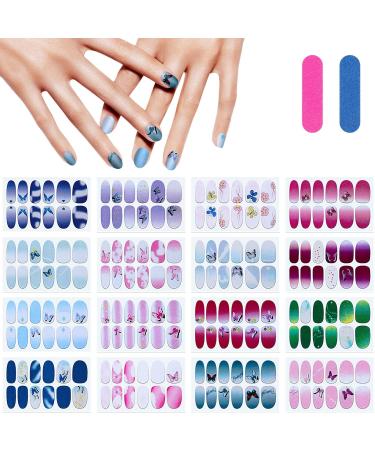 MWoot 16-Sheet Butterfly Nail Ticker Self-Adhesive Nail Art Stickers & Nail Files for Creative DIY Manicure Decoration - Buy Online on GoSupps.com