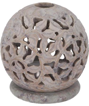 Buy GURU SHOP Indian Scented Potpourri Container - Soapstone Tealight & Ball Flowers - Cream-White - 8.5x8x8 cm | Fragrance & Oil Lamps International Shipping - Buy Online on GoSupps.com