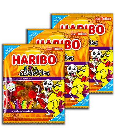 HARIBO Haribo Crazy Skeletties Pack of 3 Sour Gum Figures 160g