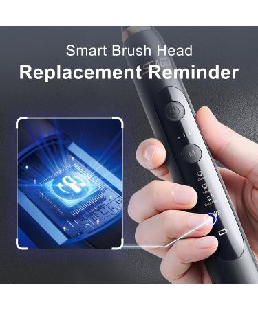 SEAGO Ultrasonic Electric Toothbrush for Adults - Twin-Engine, 3 Modes, 3 Intensities - Wireless Rechargeable Sonic Toothbrush with 8 Brush Heads and Travel Set - Black - Buy Online on GoSupps.com