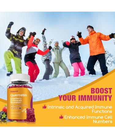 2 Packs Quercetin with Bromelain Gummies, Elderberry, Echinacea, Vitamin C D Zinc - Immune System Support 120 Counts Pure Quercetin Supplements Gummies for Kids & Adults Mixed Berry 60 Count (Pack of 2) - Buy Online on GoSupps.com