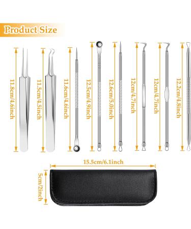 CiciIng Blackhead Remover Tool 9-in-1 Stainless Steel Pimple Extractor Set with Non-slip Handle Includes Pimple Patch for All Skin Types Silver - Buy Online on GoSupps.com