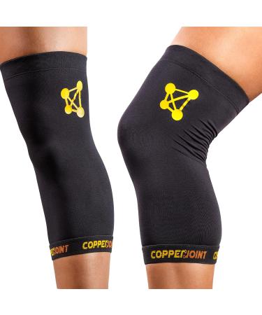 CopperJoint Knee Brace - Compression Knee Sleeve - Knee Support for Workout, Running, Weightlifting, Sport & Everyday Activities - Sleeves for Arthritis Pain, Swelling, & Support Large Knee Sleeve