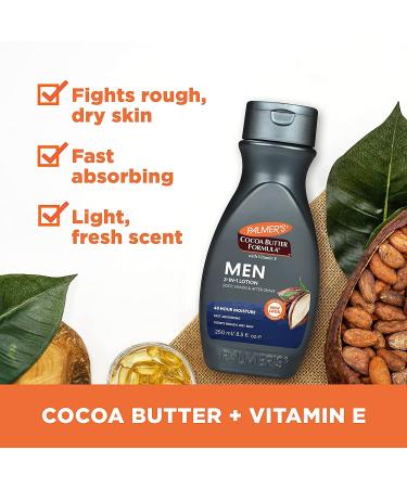 Buy Palmer's Men Body and Face Moisturiser Lotion 250ml | Hydrating Skincare for Men - Shop Internationally - Buy Online on GoSupps.com