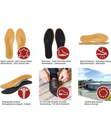 Kaps Master Orthotic Leather Insoles - Full Length Shoe Inserts for Metatarsalgia Pain Relief | Men 9 UK / 43 EUR - Buy Online on GoSupps.com