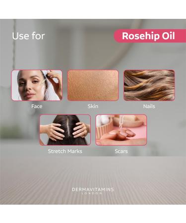 DermaVitamins 100% Organic Cold-Pressed Rose Hip Oil (10ml) - Pure and Natural Skincare Solution - Buy Online on GoSupps.com