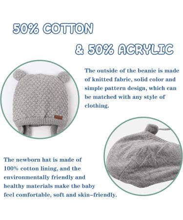 XIAOHAWANG Baby Earflap Beanie Hat - Soft Knit Boy Girl Infant Toddler Hats (Gray, 6-18 Months) - Buy Online on GoSupps.com