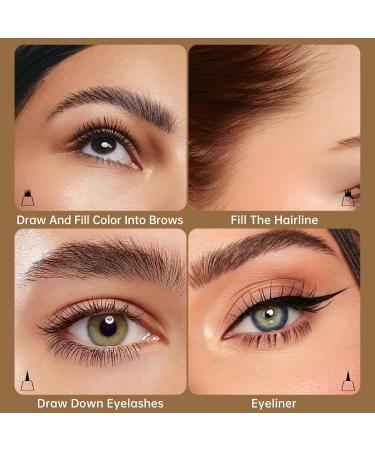 MAKI YIKA Microblading Eyebrow Pencil - Waterproof Dual-ended 4 Tip Brow Pen for Natural Hair-Like Eyebrows (A-Brown) | Shop Internationally - Buy Online on GoSupps.com
