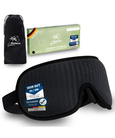Omnirelexx sleep mask - breathable 3D sleeping glasses - eye mask for women and men - Suitable side sleepers - 100% opaque - travel bag - deepening for the eyes - memory foam