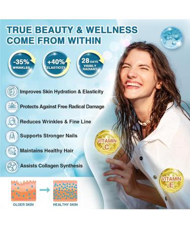 Marine Collagen Peptides Powder with Probiotics  Vitamin C & Hyaluronic Acid - Skin  Hair  Nails & Joint Support - 35 Servings - Buy Online on GoSupps.com