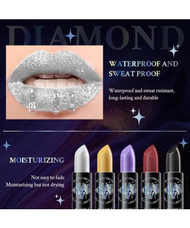 Glitter Lipstick - Metallic Silver Shimmer Tint | Long-lasting Lip Balm & Lip Gloss Gift for Women & Girls - Perfect for Christmas & Halloween Parties - Buy Online on GoSupps.com