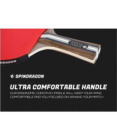Spindragon Apex Carbon Professional Ping Pong Paddle - Dual Offensive Rubber & Carry Case - Enhance Your Game & Win Matches - Buy Online on GoSupps.com