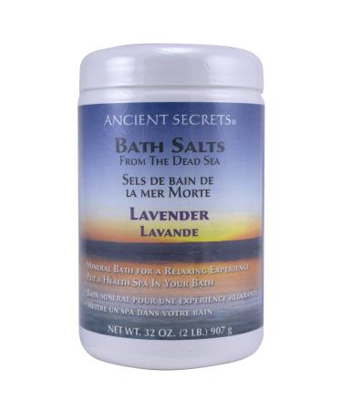 Ancient Secrets Mineral Baths Aromatherapy Dead Sea Lavender 32 oz (2 Lbs) 908 G (Pack of 2)