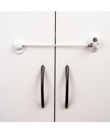 Secure Your Home with Our White Adhesive Lock - Child Safety Lock for Refrigerators Closets Doors & Windows - Includes 2 Keys & Replacement Pads - Buy Online on GoSupps.com
