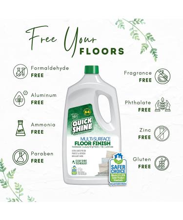Quick Shine Multi Surface Floor Finish 64oz | Cleaner & Polish for Hardwood, Laminate, Luxury Vinyl, Tile & Stone | Safer Choice | Clean Shine Technology | 64 Ounce Bottle - Buy Online on GoSupps.com