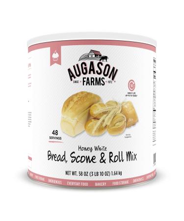 Augason Farms Honey White Bread Scone & Roll Mix Emergency Food Storage #10 Can Honey White Bread 58 Count (Pack of 1)