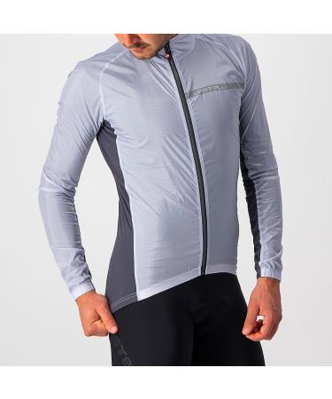CASTELLI Men's Squadra Stretch Jacket XL - Silver Grey/Dark Grey | Premium Cycling Outerwear for International Shipping - Buy Online on GoSupps.com