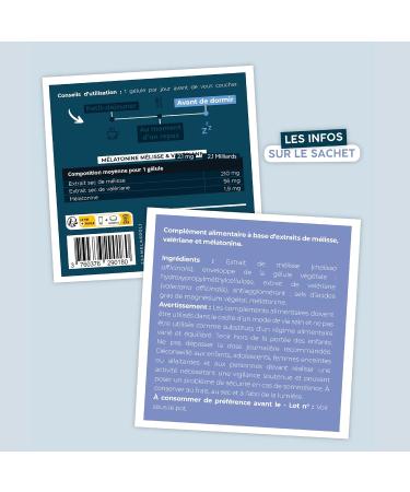 Melatonin & Plants Maximum dosage 60 vegetable capsules 2 months Improves sleep Tested in an independent laboratory Made in France AqeeLab Nutrition: the eco-friendly brand - Buy Online on GoSupps.com