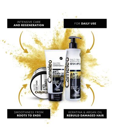 Cameleo Keratin Fluid - Regenerating Repair Treatment for Damaged Hair | Biomimetic Keratin & Argan Oil | Heat Protection | 150ml - Buy Online on GoSupps.com