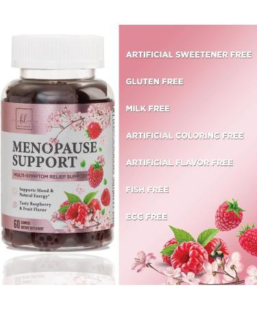 Menopause Relief Gummies - Natural Hot Flash & Night Sweats Support - Energy Supplement - Raspberry Pomegranate - 60 Gummies - Buy Online on GoSupps.com