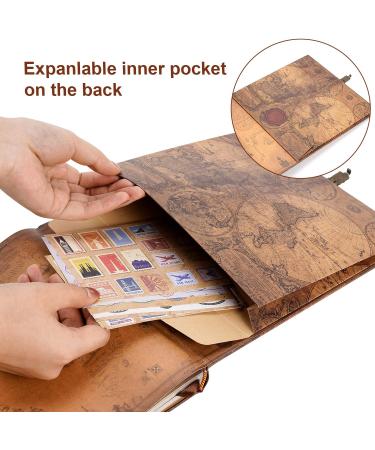 JIMBON Our Adventure Book 180 Pages Scrapbook Photo Album Retro Style Embossed Letter Leather Cover Travel Diary Journal Scrap Book For Couples Memory Book For Anniversary Wedding Best Friend Gift 10.2 inch Brown - Buy Online on GoSupps.com