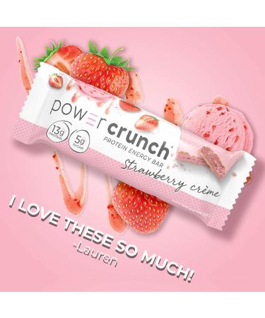 BNRG Power Crunch Strawberry Creme Protein Bars - 12 Pack | Energy & Nutrition Boost - Buy Online on GoSupps.com
