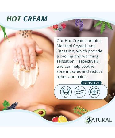 Organic Hot Cream 8oz: Cellulite & Muscle Rub, Pain Relief & Weight Loss, Skin Firming Body Wrap - Doctor Formulated Professional Grade - Buy Online on GoSupps.com