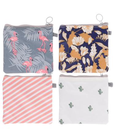 Healvian 4 PCS Sanitary Napkin Bags Menstrual Pad Storage Bag Zipper Tampon Storage Pouch pad Bag Tampons Collect Bag for Women Girls