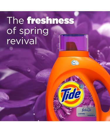 Tide Plus Febreze Freshness HE Turbo Clean Liquid Laundry Detergent - Spring & Renewal Scent 105 fl oz 74 Loads | International Shipping Available - Buy Online on GoSupps.com