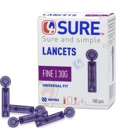4 Sure Lancets Fine 30g universal fit