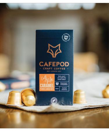 CafePod Caramel Flavoured Coffee Pods 60ct - Nespresso Compatible Aluminium Capsules - Buy Online on GoSupps.com