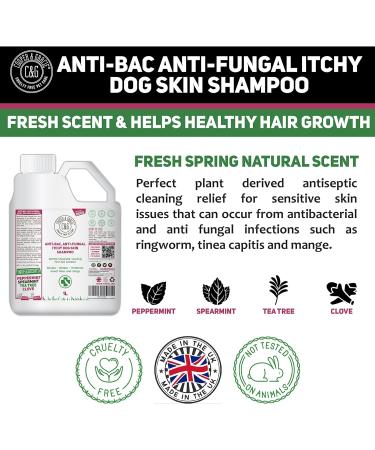 Dog Shampoo For Itchy Skin Antibacterial And Antifungal | Natural Medicated Low Lather Safe Formula | Fast Absorbing and Skin Cooling First Aid | Great For Cuts Grazes Skin Irritation - Buy Online on GoSupps.com