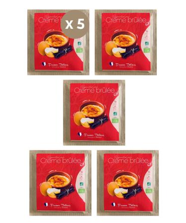 FRANCE D LICES - Pr paration Pour Cr me Br l e Bio - Dessert Gourmand Et Naturel - Pr t En 5min - Fabrication Artisanale En France - Sans Gluten - 4 Pers. - 5 Sachets De 40g 5 Unit s De 40g