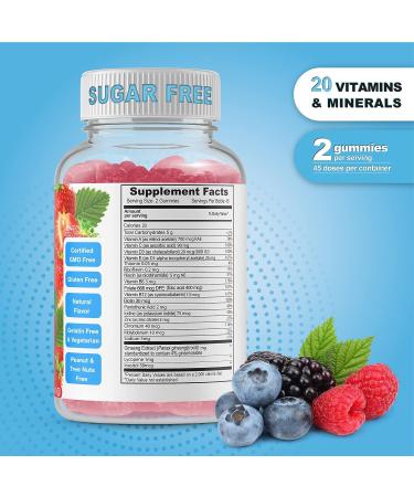 DOCTORS FINEST Sugar Free Multivitamin for Men - 90 Gummies, Vegan, GMO-Free, Gluten-Free, Natural Strawberry Flavor - 20 Vitamins and Minerals Dietary Supplement - Buy Online on GoSupps.com