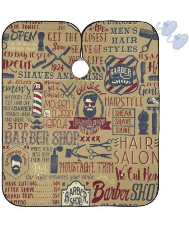 visesunny Vintage Style (2) Barber Cape Anti-Static Hair Cutting Cape with Snap Closure Professional Salon Polyester Beard Shaving Bib Water-Resistant Hairdressing Cape Adjustable Snap Multi16