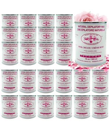Sharonelle Soft Wax All Purpose Hair Removal Natural Depilatory Canned Wax for Sensitive Skin Canada-Made Melting Wax in Canned Package (24PC Pink Cream) 500 ml (Pack of 24) Pink Cream