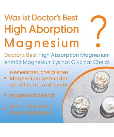 Doctor's BEST High Absorption Magnesium 200mg - 120 Tablets - Buy Online on GoSupps.com