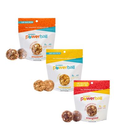 Protein Power Ball Healthy Snacks - Single Serving Packs - Gluten Free, Dairy Free, Soy Free, Vegan, Energy Bites (Variety Pack, 6 Pack) Variety Pack 1.5 Ounce (Pack of 6)