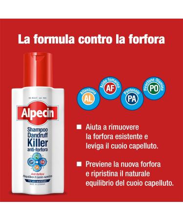  Alpecin Alpecin Killer Anti-Dandruff Shampoo 2 x 250 ml | Anti-Cheese Shampoo Anti-Wrinkle Treatment for Hair | Anti-Cheese Shampoo to Determine Oily Hair and Maintain Balance of Hair Leather.. - Buy Online on GoSupps.com