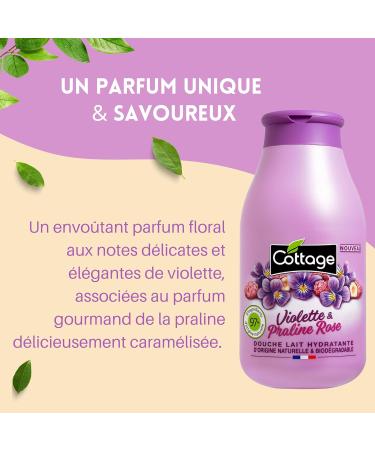 Cottage Shower Gel moisturizing milk 97 ingredients of natural origin 250 ml made in France violet and pink praline - Buy Online on GoSupps.com
