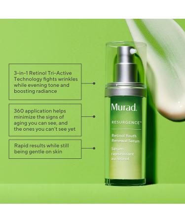 Murad Resurgence Retinol Youth Renewal Serum - Anti-Aging Serum for Lines and Wrinkles -Retinol Serum for Face and Neck - Youth Serum for Smoother Skin 30 ml - Buy Online on GoSupps.com